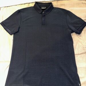 Emporio Armani Navy Striped Polo Shirt